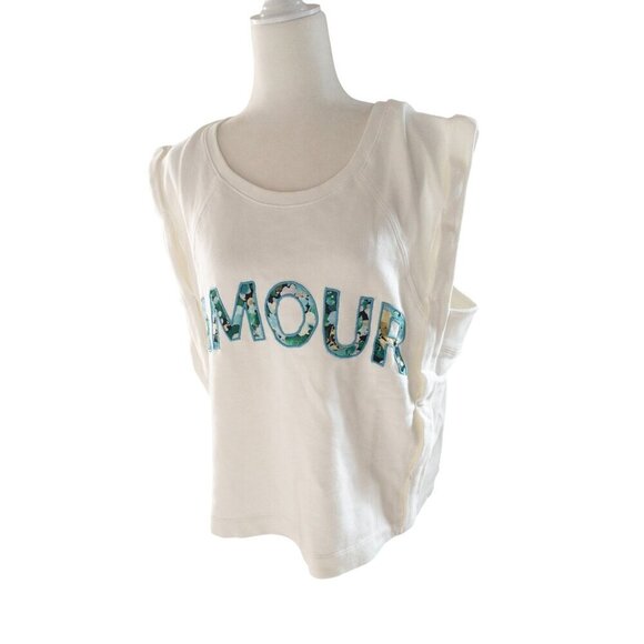 White Anthropologie "Amour" Muscle Sweatshirt - Picture 4 of 12